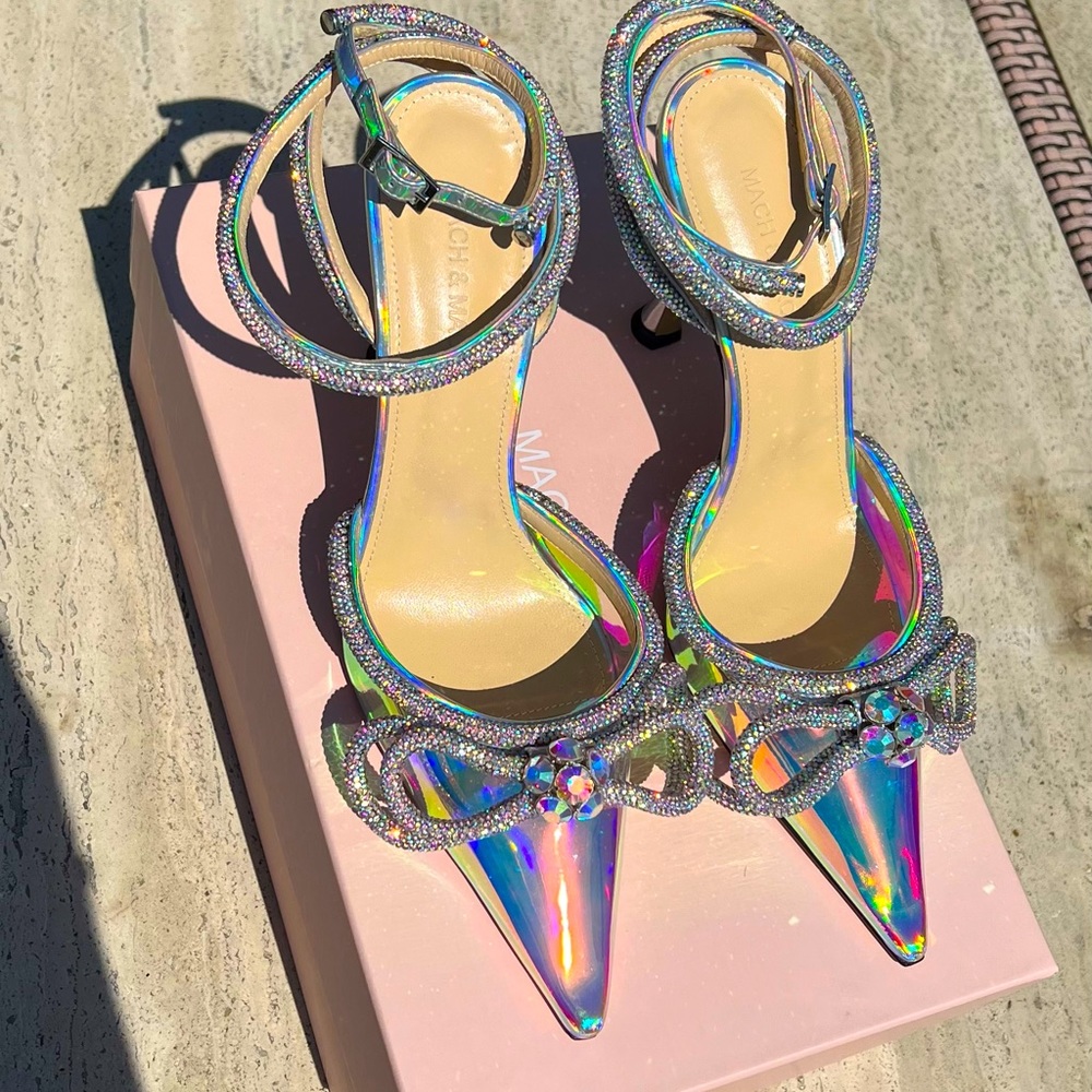 Mach & Mach holographic gorgeous brand new heels for sale!